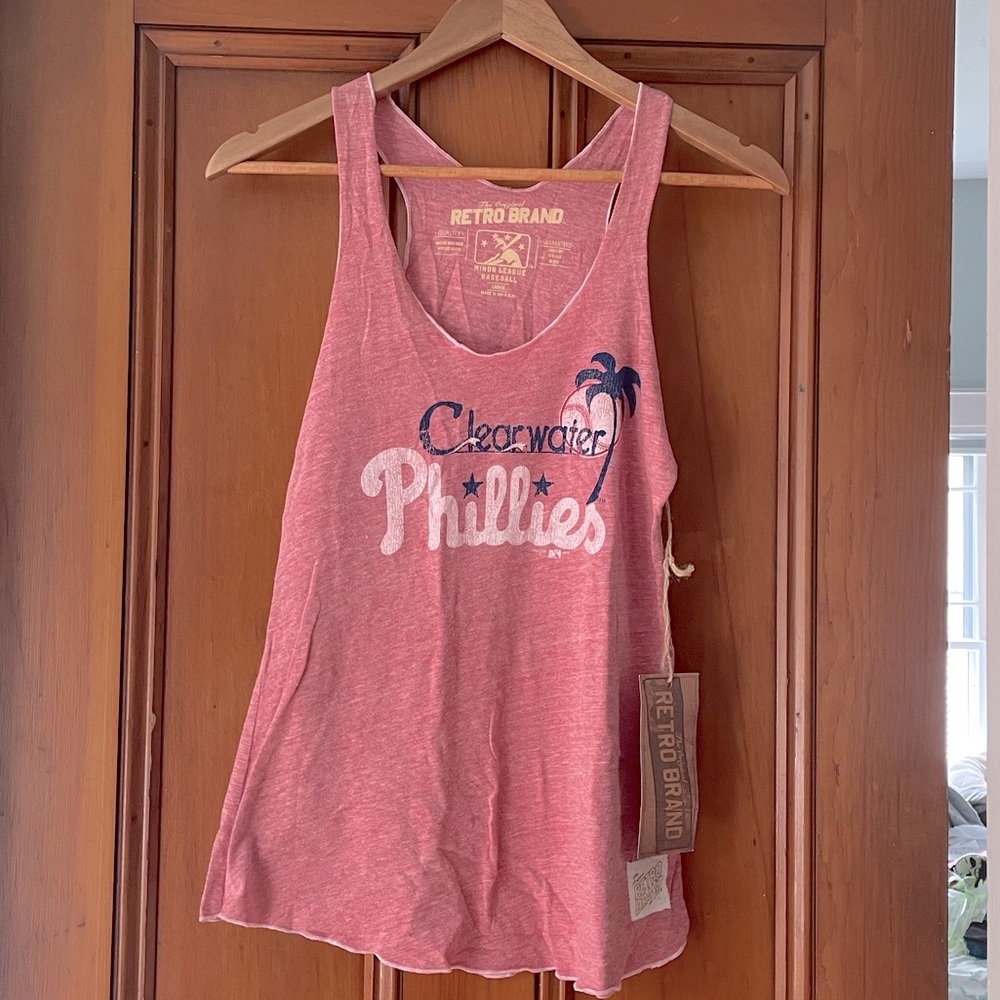 Clearwater Phillies Racerback Tank Top in Heathered Red